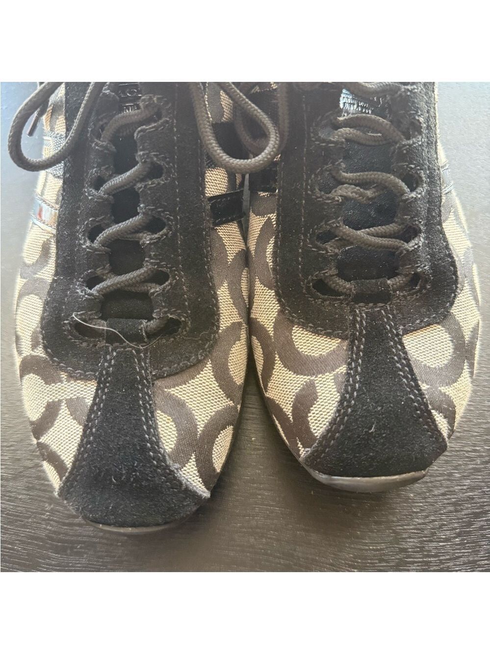 Coach Black and Cream Patterned Sneakers - Picture 6 of 9